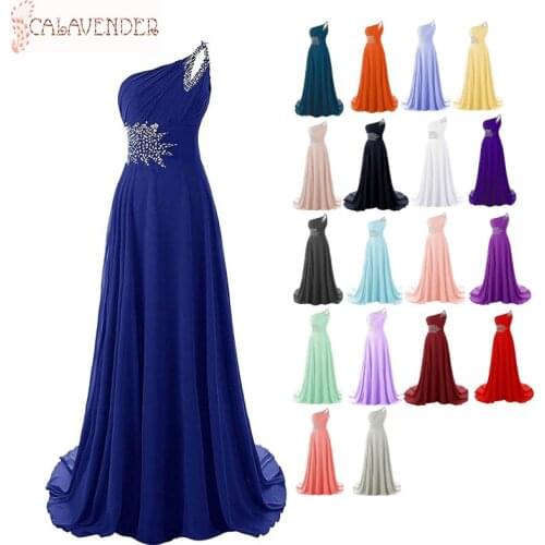 One Shoulder Blush Bridesmaid Dresses A-Line Crystals Beading Maid of Honor Dresses Lace Up Back Dresses for Wedding Guest