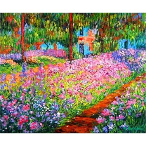Needlework for embroidery DIY DMC High Quality - Counted Cross Stitch Kits 14 ct Oil painting Monet - Irises in the Garden