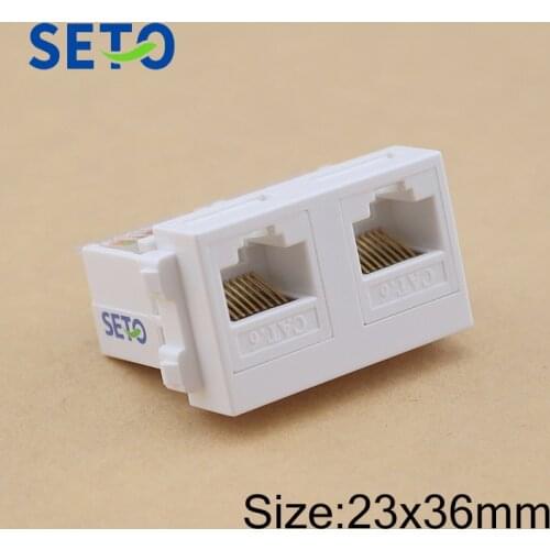 SeTo 128 Type Double RJ45 Cat6 Network Module Network Keystone For Wall Plate Socket