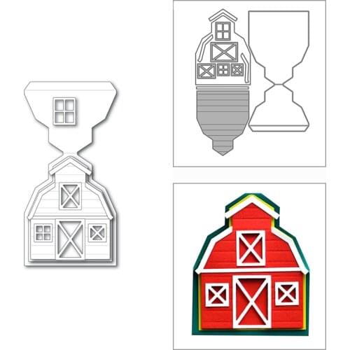 New 2021 3D Country House Building Metal Cutting Dies for DIY Scrapbooking and Card Making Decorative Embossing Craft No Stamps