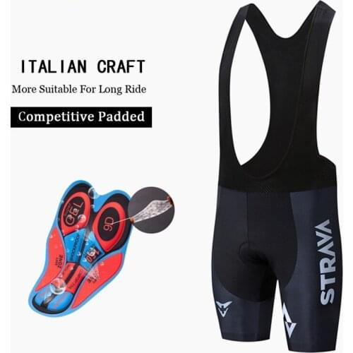 STRAVA 2021 Cycling Bib Shorts Italy Silicon Grippers at Leg Mountain Bike Gel Padded Tights Pro MTB Bicycle Pants Under Wear