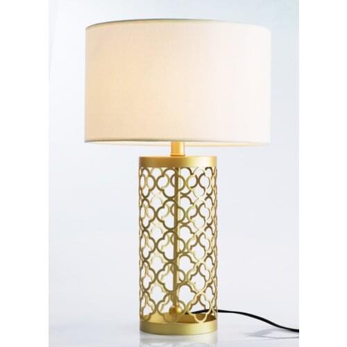 High Quality Simple Warm Golden Table Lamps Retro Creative American Style Lighting For Bedroom Foyer Hotel Decorative Lights