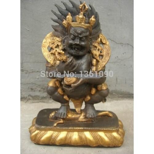Xd 00366 11" China copper bronze Gild Carved of TRAIL-OKYAVIJAYA buddha Sculpture Statue
