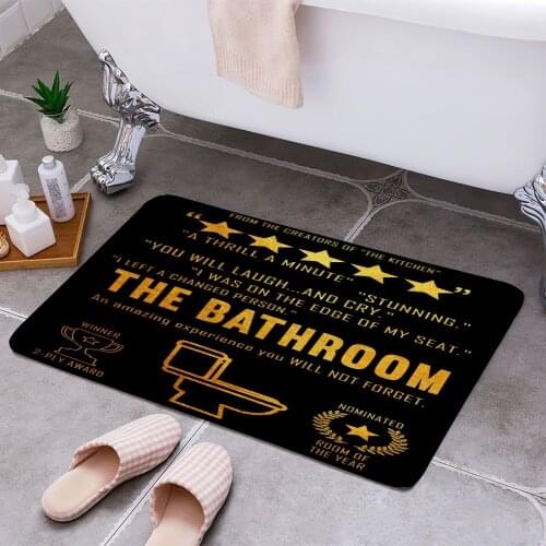 Golden Toilet Room 3D Print Doormats Rectangle Non-Slip DoorMat Bedroom Kitchen Entrance Print Door rugs Dropshipping