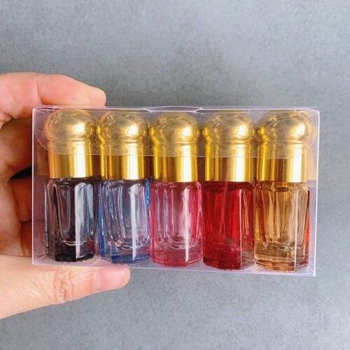 10pcs/set 3ml Glass Roll-on Bottles for Essential Oils, Come with Stainless Steel Roller Balls Gold Lid Travel Use Container