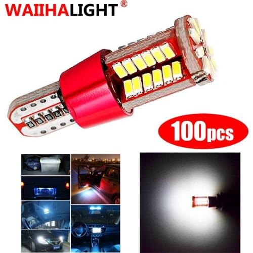 100pcs Car t10 led 192 w5w super bright 57smd canbus NO Error Car marker Auto Wedge Clearance Lights bulb parking lamps DC12V