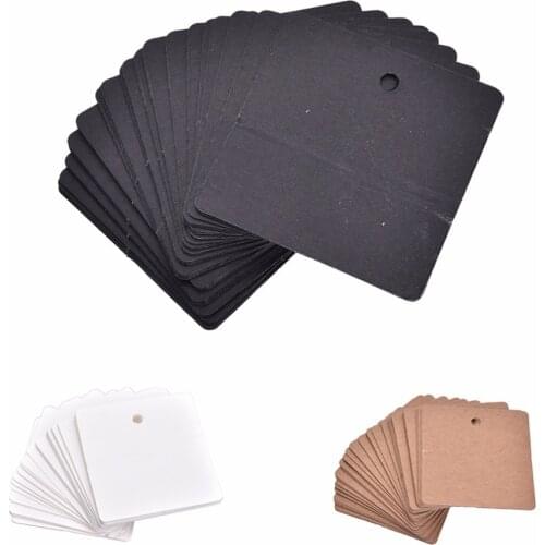 100PCS Black White Brown DIY Kraft Paper Tags Label Price Tags For Clothing Hang DIY Gift Christmas Wedding Party Decor Supplies