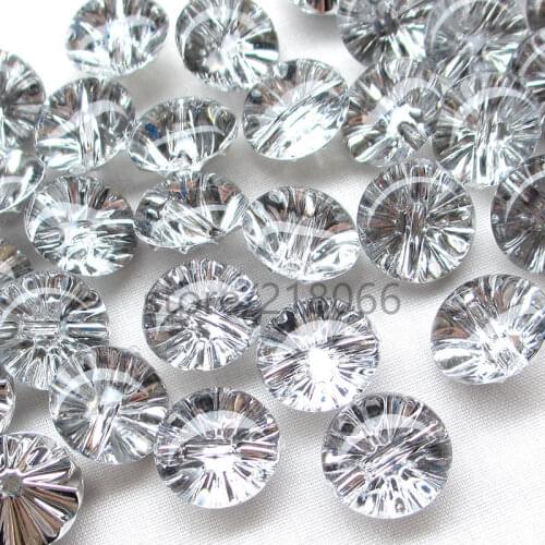 New 100PCS White color Clear Plastic Buttons Half Ball 13mm Sewing Craft
