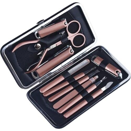 Fashion Manicure Pedicure Set with Case Nails Clipper Kit Stainless Steel Travel Home Nail Care Tools 11pcs