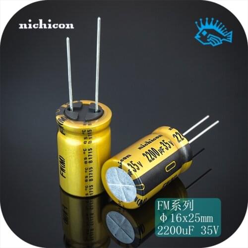 2pcs/20pcs 35V2200uF 35V FW Series nichicon Gold Audio Electrolytic Filter Capacitor 16x25mm