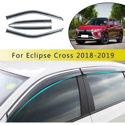 For Mitsubishi Eclipse Cross 2018 2019 Smoke car window visors sun Rain Guard Wind Deflectors 4PCS
