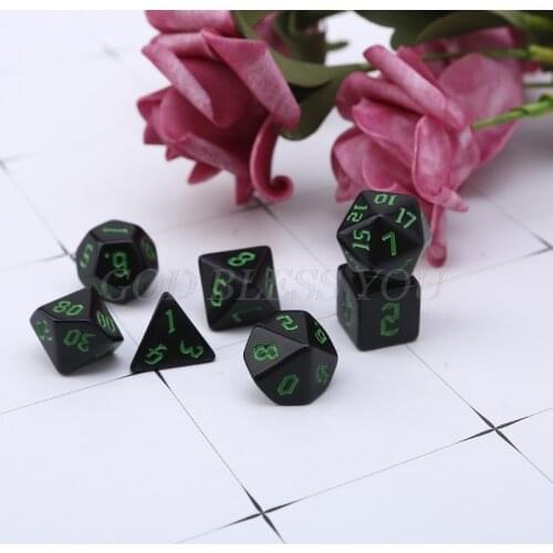 7 Pcs Resin Polyhedral Dices Numbers for DND RPG MTG Dials Desktop Table Board Game Dice Drop Shipping