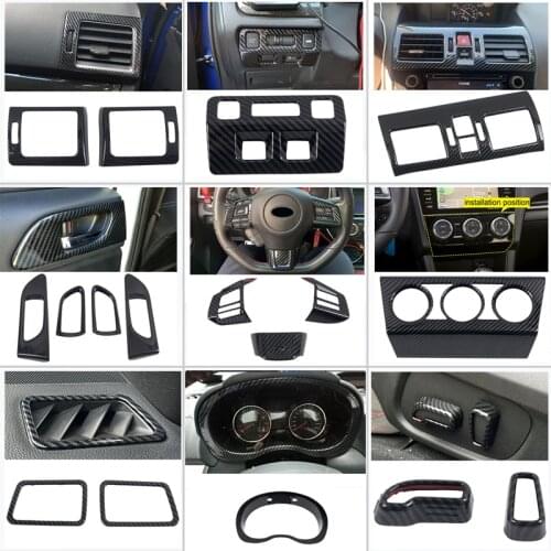 Car Accessories for Subaru WRX / WRX STI 2016 2017 2018 2019 2020 Carbon Fiber Printed Interior Kit Decoration Cover Trim 17pcs