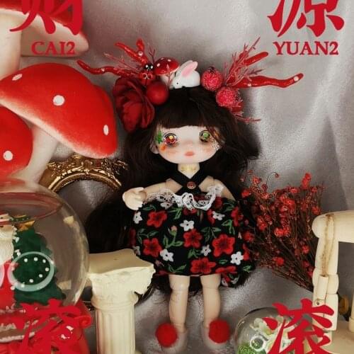 BJD OB11 Doll Makeup Clothes Handmade 3D Eyes Make the Princess Flower Toy For Girl Beauty Toy Gifts16CM