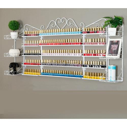 Large Nail Polish Storage Rack Wall Manicure Cosmetics Display Stand Modern Metal Nail Polish Storage for Nail Beauty Salon