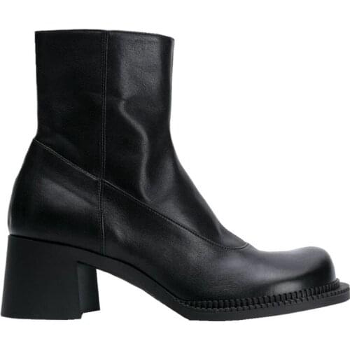 New Chelsea Boots Women Round Toe Zipper High Heels Boots Winter Botines Mujer Platform Shoes Women Fashion Zapatos De Mujer