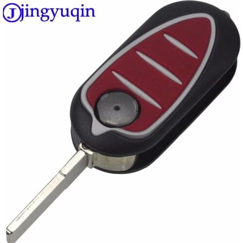 Jingyuqin 3 Button Remote Blank Key Shell Keyles Entry Case Flip Car Key For Alfa Romeo Mito Giulietta 159 GTO Cover Case