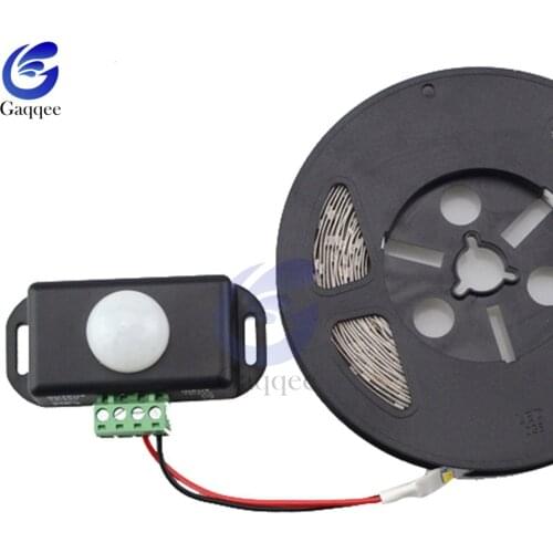 DC 12V/24V Body Infrared PIR Motion Sensor Switch Human Motion Sensor Detector Switch For 3528 5050 5630 3014 SMD Led Strip