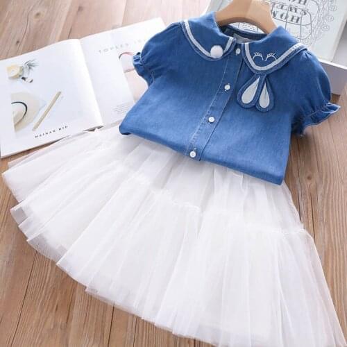 Kids Dress For Girls Clothes Set 2020 New Summer Casual Toddler Girls T shirt+skirt 2 pcs Outfit Suit Children Clothing 3-8 Year