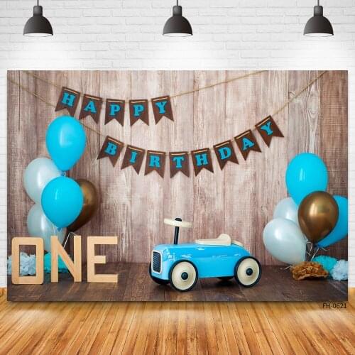 Balloon Banner Wooden Floor Photo Studio Backdrops Newborn Child Baby Shower 1st Birthday Party Portrait Photography Backgrounds