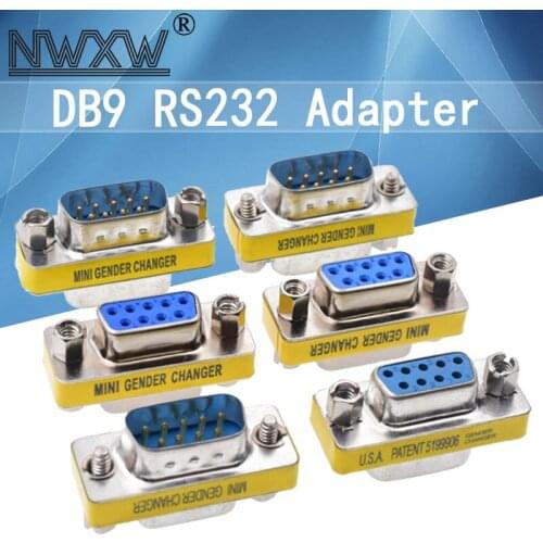 2pcs DB9 serial port conversion head DB9 male to female female to female male to male RS232 conversion interface