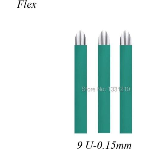 Needles Permanent Makeup Luminas Microblading Green Nano 9U Preta 0.15mm Tebori Microblading For Eyebrow Manual Pen