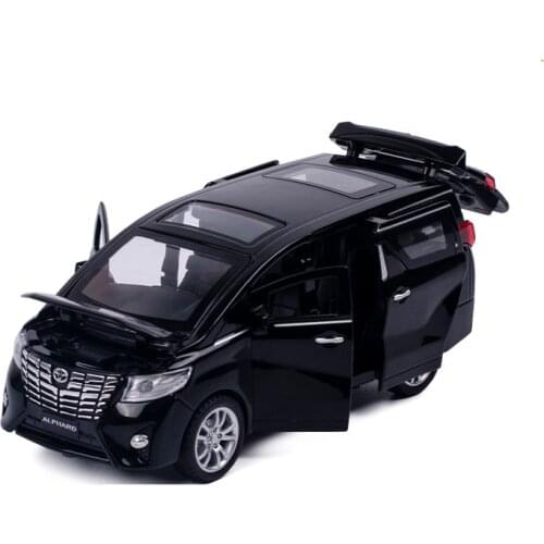 1: 32 Toyota Alphard Baby Sitter Car Alloy Aar Model Light Music 6 Open Door Metal Toy Car Childrens Toy Birthday Gift Black