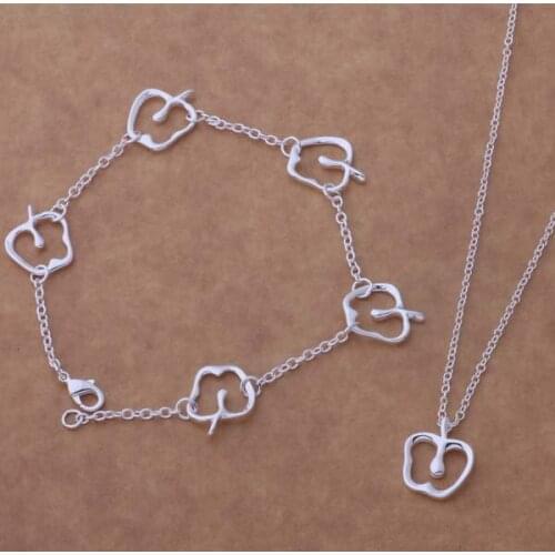 AS107 Hot Lucky Silver Color Jewelry Sets For Women Jewelry Sets Bracelet 127 + Necklace 588 /dmzamega Bgtajyaa