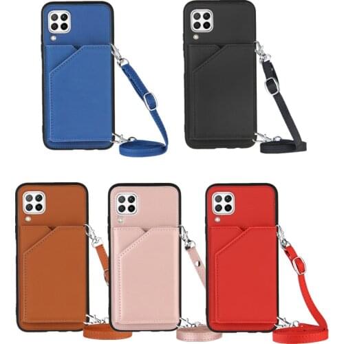 Crossbody Retro Leather Case For Huawei P40 Lite Wallet Card Slot P30 Pro Nova 6 SE P Smart Z Y9 Prime Etui Hanging Neck 2021