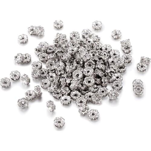 4mm 5mm 6mm 8mm Rhinestone Round Rondelles Crystal Loose Spacer Beads for DIY Jewelry Making DIY Bracelet Necklace Accessories