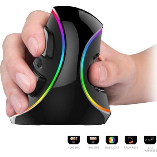 Mini Bluetooth 4.0 Dual Mode Wireless Mouse 4000 DPI Ergonomic Rechargeable Silent Mouse for Vertical Mouse of PC