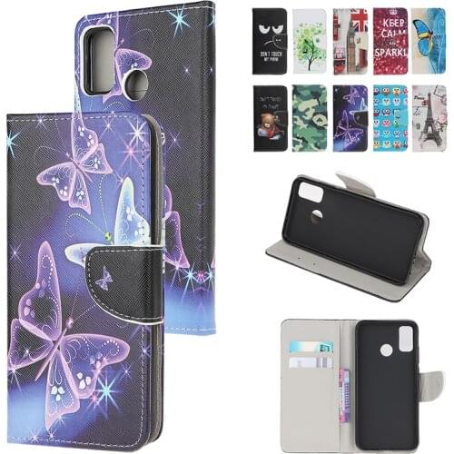 Fashion Cute Cartoon Leather Case For Motorola G100 G60 G50 G40 Fusion G30 G10 G9 G8 Play E7 Plus Painted Wallet Card Slot Cases