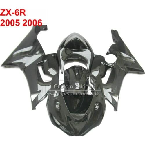 Motorcycle fairing kits for Kawasaki zx6r Ninja zx 6r 05 06 2005 2006 black airings RG11