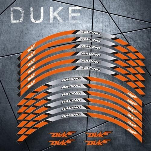 Motorcycle front and rear wheels Edge Outer Rim Sticker Reflective Stripe Wheel Decals For KTM DUKE 125 250 390 790 1290supe
