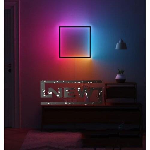 Nordic luxury RGB wall lamp indoor modern aluminum frame remote control adjustable home corridor led atmosphere lamp wall lamp