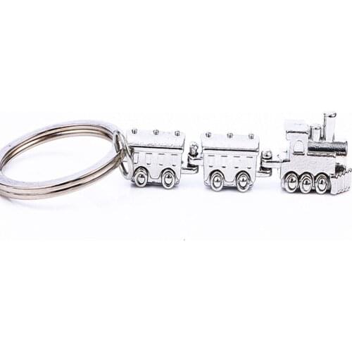 Novelty Train Model Metal Key Ring Key Chain Items Alloy Keychain Pendant Trinket Women Man Jewelry Fashion Unique Design Gift
