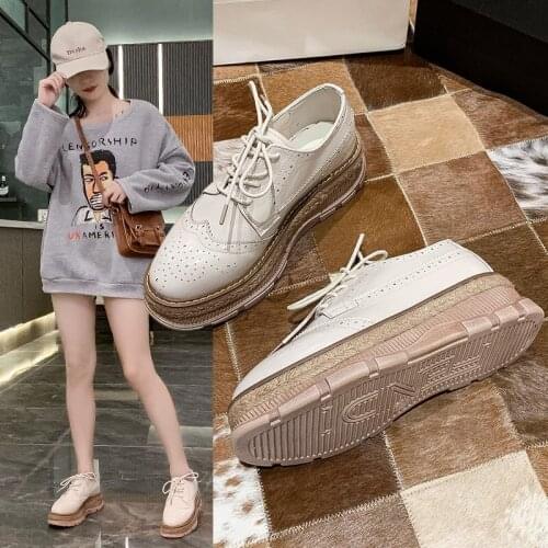 Spring and Autumn 2020 new platform small leather shoes fashion womens shoes versatile platform single shoes X565