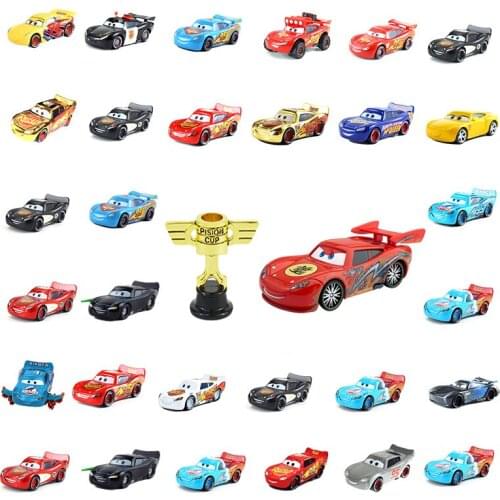 Original Disney Pixar Cars 3 Cars 2 Lightning McQueen Family Toys 1:55 Metal Alloy Toy Car 3 Model Childrens Birthday Gift Toys