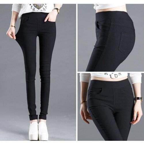 Fall 2020 hot style four-pocket leggings Korean version of small black pants woven nine-minute pencil pants for women