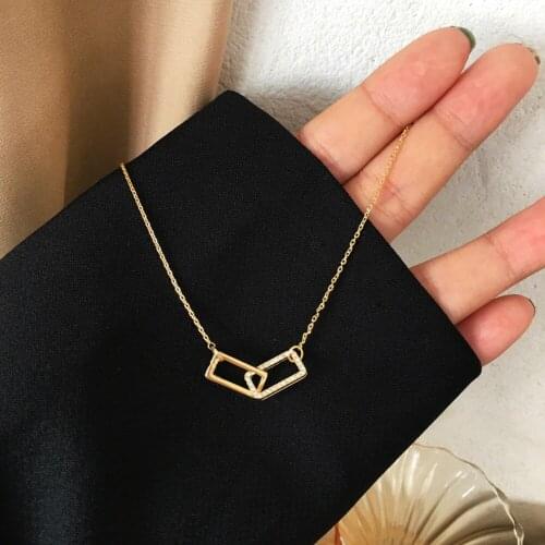 Cold Wind Geometric Micro Diamond Necklace Pendant Necklace Style And Personality Femininity Clavicle Chain Network Celebrities