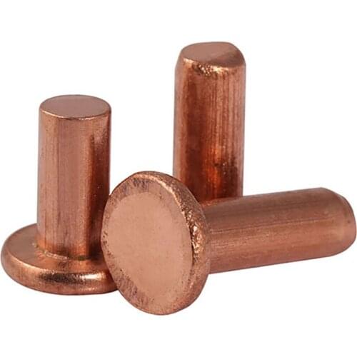 Flat Head Rivets Solid Copper Rivet Fasteners M6