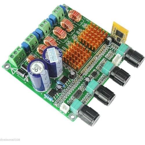 2018 Bluetooth 4.0 receiver Digital 2.1 Class D HIFI Power Amplifier Board 3CH Super Bass Amp grade fever TPA3116D2 100w+50w+50w