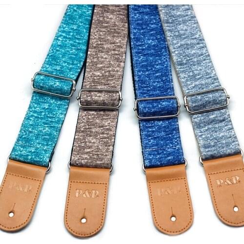 Summer New Guitar Strap 5CM Double Breathable Blue Green Gray Brown