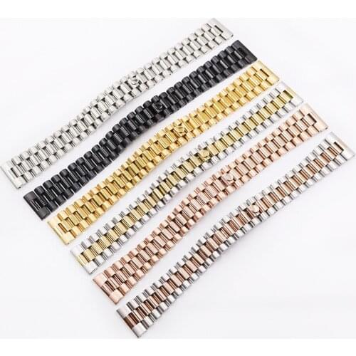 Rolamy 20 22mm 316L Steel Solid Straight End Screw Links Replacement Wrist Watch Band Bracelet For Rolex President Seiko