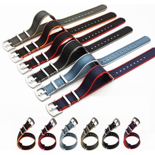 20mm 22mm Seat Belt Nylon Nato Strap High Quality Military Watch Band Stainless Steel Buckle James Bond 007 Replacement Straps