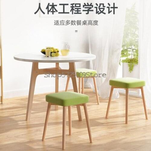 Nordic dining chair home solid wood dining stool modern makeup chair stool desk simple casual iron art small chair backrest