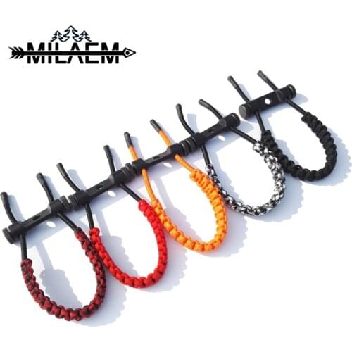 1 Piece Archery Compound Bow Sling Adjustable Wrist Sling Braided Rope Fit For Adult Outdoor Shooting Hunting Accessories