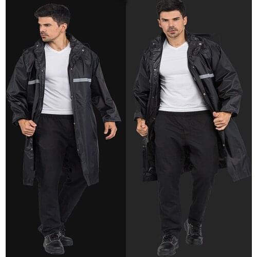 Stylish EVA Black Adult Raincoat Outdoor Mens Long Thicken Style Hiking Poncho Environmental rain coat