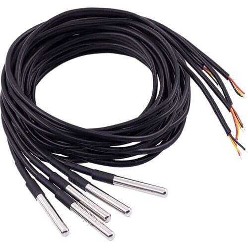 Top Deals 15 Pcs DS18B20 /9.8Ft Digital Temperature Thermal Cable Waterproof Probe Sensor -55 Celsius To +125 Celsius