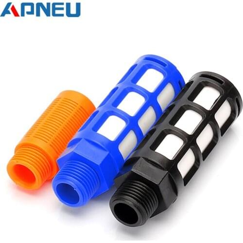 Air Silencer Plastic Exhaust Muffler Pneumatic 1/8 1/4 3/8 1/2 Male Thread Absorb Noise Filter Slip Lock for Misting Pump